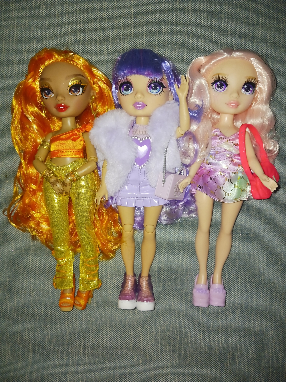 Lot Of 3 Rainbow High Dolls Meena Fleur Violet Willow Bella Parker